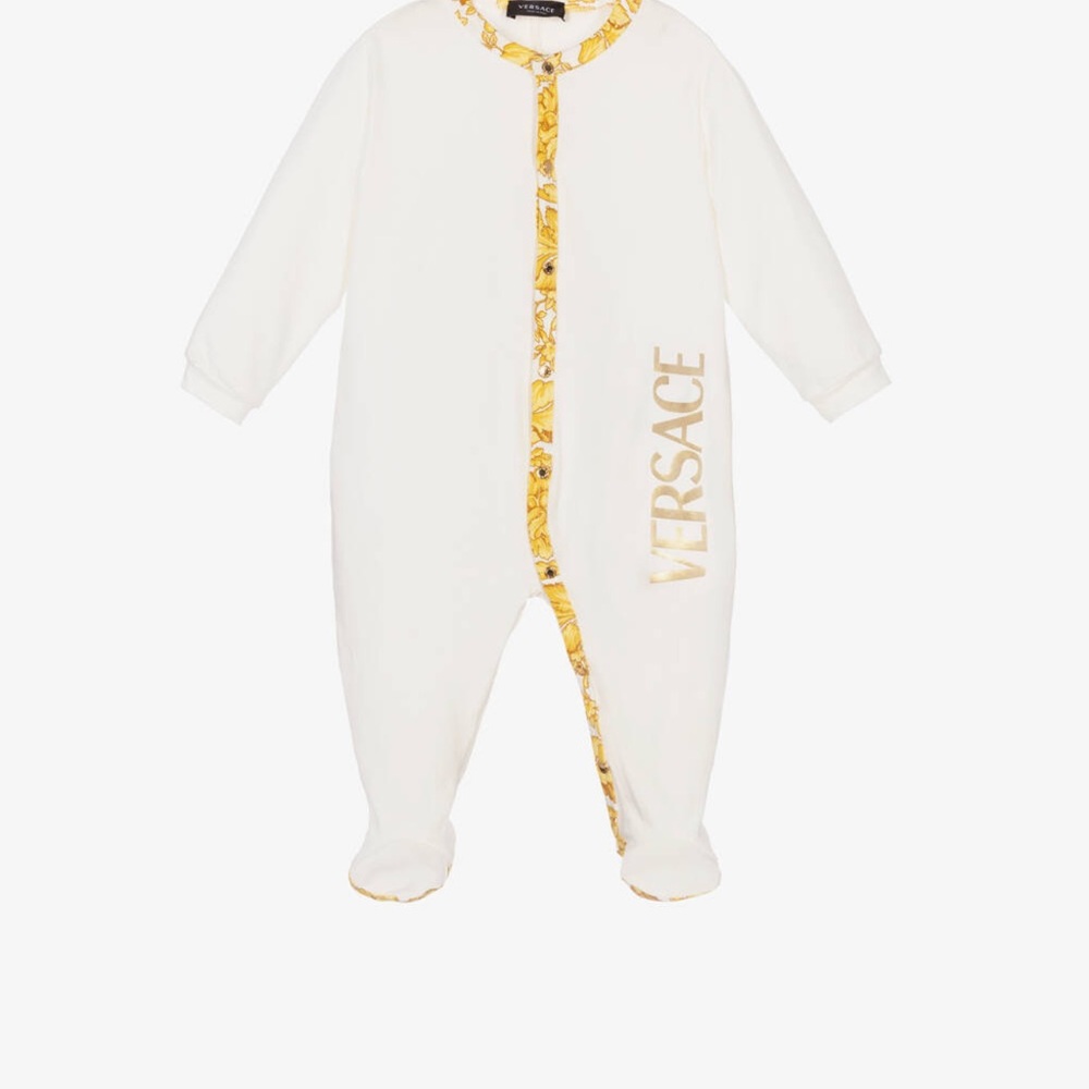 Versace White and Gold Babygrow Onesie  One Piece 6 - 9 months NWT
